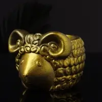 Кашпо "Баран" 12х10х7 см , золото