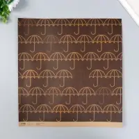 Бумага для скрапбукинга двусторонняя крафт "Домики и зонтики" плотность 180 гр 30,5х32 см