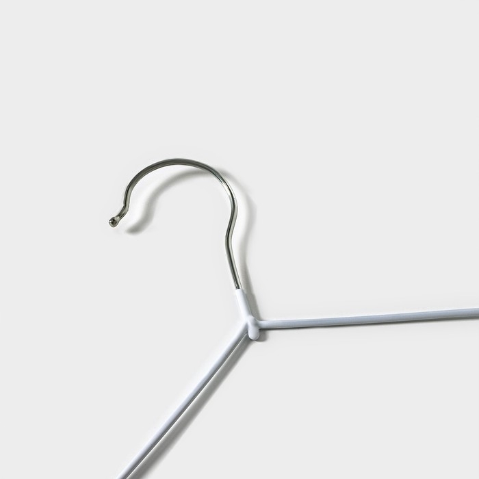 Плечики - вешалки для одежды Доляна, 40&times;20 см,10 шт, антискользящее покрытие, цвет белый