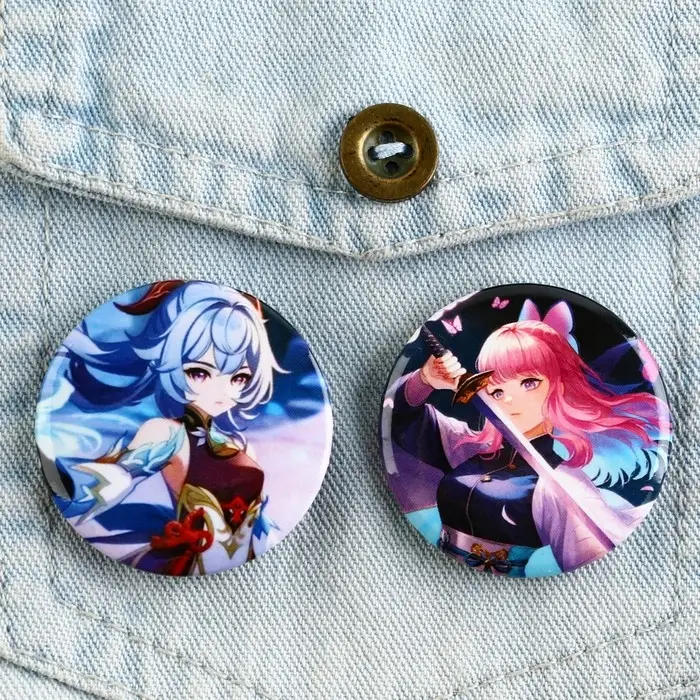 Значки закатные &laquo;Аниме девочки&raquo;, 38 мм, МИКС