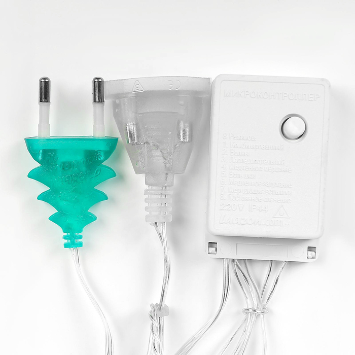 Гирлянда &laquo;Бахрома&raquo; 2.4 &times; 0.9 м с насадками &laquo;Олень&raquo;, IP20, прозрачная нить, 138 LED, свечение белое, 8 режимов, 220 В