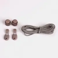 Шнурки для обуви, пара, круглые, с фиксатором, эластичные, d=3 мм, 100 см, серые