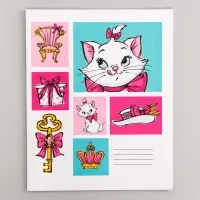 Тетрадь в клетку 12 листов, 5 видов МИКС, обложка мелованный картон, &laquo;Коты аристократы&raquo;