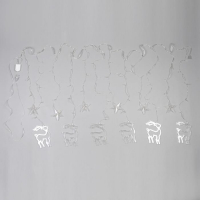 Гирлянда &laquo;Бахрома&raquo; 2.4 &times; 0.9 м с насадками &laquo;Олень&raquo;, IP20, прозрачная нить, 138 LED, свечение тёплое белое, 8 режимов, 220 В