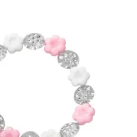 Браслет детский &laquo;Выбражулька&raquo; цветочки нежные, цвет бело-розовый