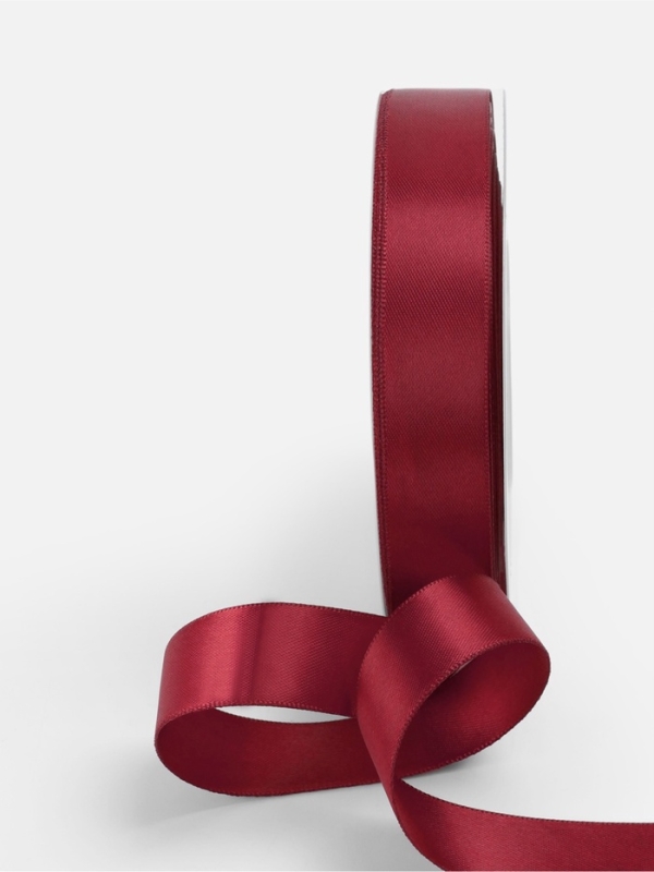Лента атласная двухсторонняя №0789 20мм*25&plusmn;1м бордовый TR