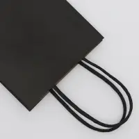 Пакет крафт чёрный, круглая ручка, 15&times;12&times;6 см, 120 г