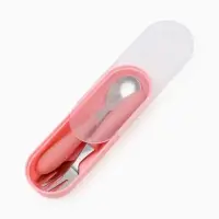 Набор детских столовых приборов в футляре: вилка, ложка Крошка Я розовый