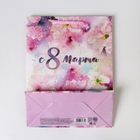 Пакет подарочный ламинированный вертикальный, упаковка, &laquo;С 8 марта&raquo;, MS 18 х 23 х 8 см