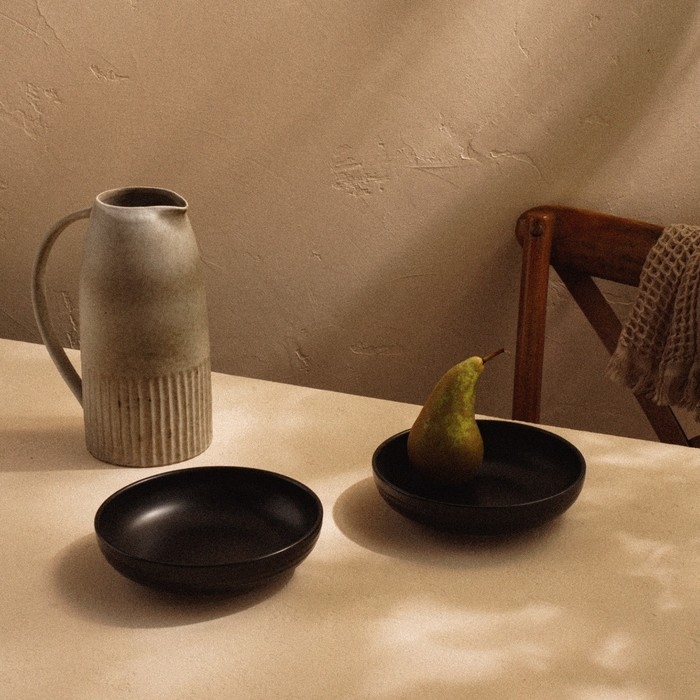 Набор тарелок фарфоровых глубоких SL Home &laquo;Дарк&raquo;, d=18,5 см,цвет чёрный