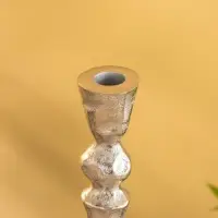 Подсвечник "Айси" алюминий 39 см, цв. серебро