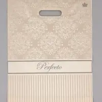 Пакет подарочный Перфекто Бежевое серебро  37 х 30 см 90 мкм