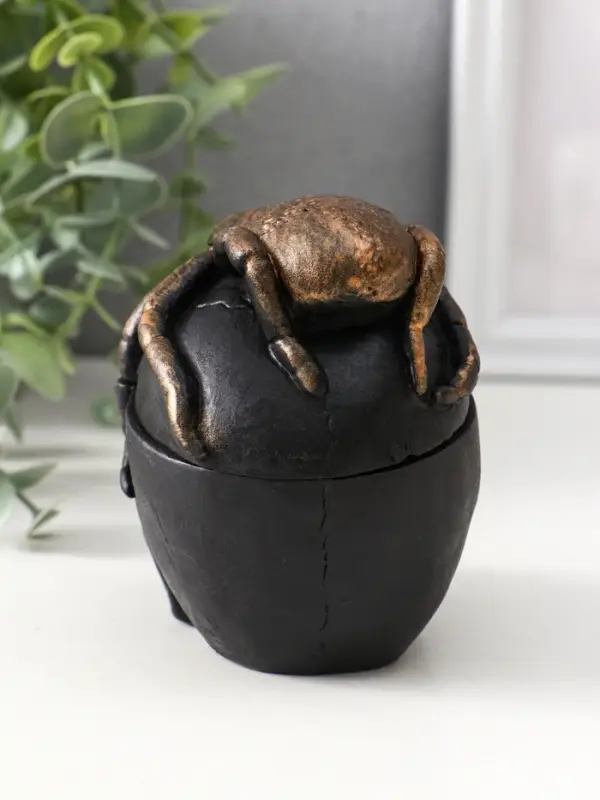 Шкатулка с крышкой &laquo;Череп&raquo;, 10&times;8&times;10 см, чёрная