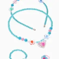 Комплект детский &laquo;Выбражулька. Сердце&raquo;, 4 предмета: клипсы, бусы, кольцо, ободок, МИКС