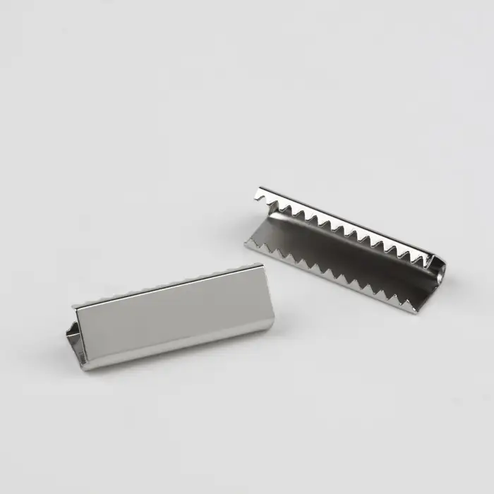 Наконечник-зажим для стропы, 6.5&times;20 мм, 10 шт., цвет серебряный