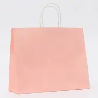 Пакет крафт розовый, круглая ручка, 31.5&times;25&times;11.5 см, 120 г