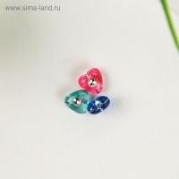 Набор бусин для творчества пластик "Сердечки со стразиками" 20 гр 0,7х0,7 см