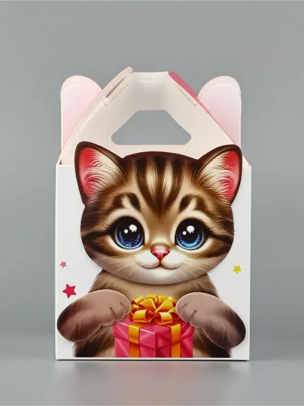 Подарочная коробка, упаковка &laquo;Котик&raquo; 10&times;10&times;10 см