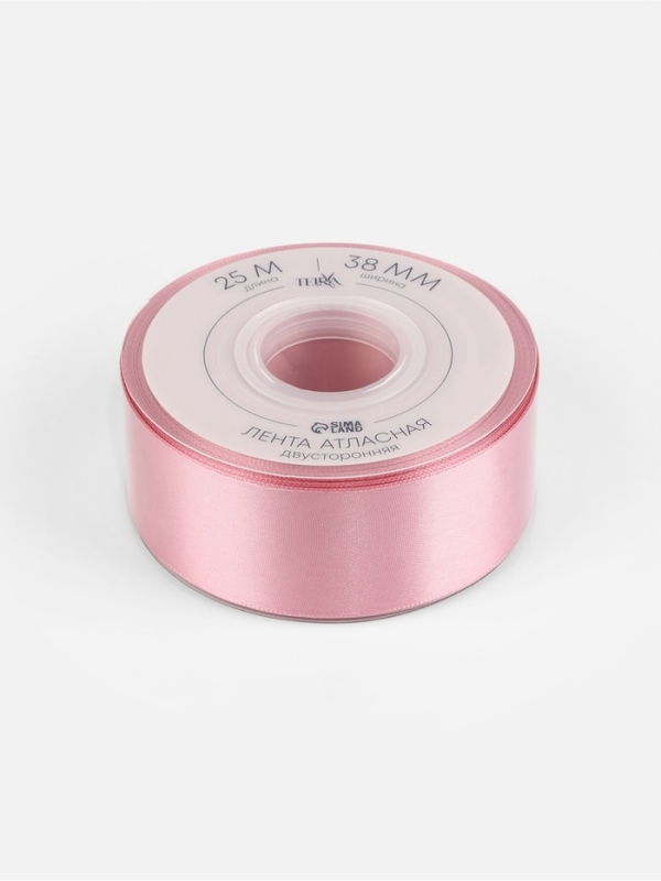 Лента атласная двухсторонняя №158 38мм*25&plusmn;1м сакура TR