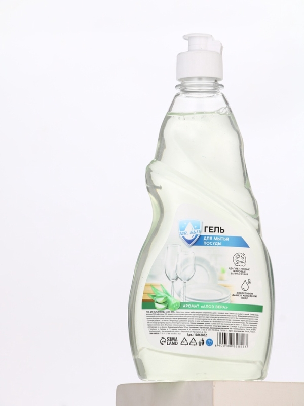 Mr.Быт Гель для мытья посуды, 500 мл, аромат алоэ вера