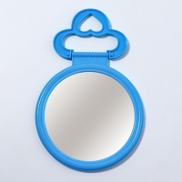 Зеркало настольное - подвесное &laquo;Круг&raquo;, d зеркальной поверхности 9,5 см, цвет голубой