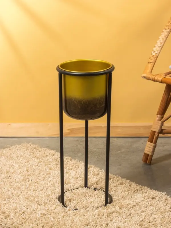 Кашпо на подставке "Арабика" железо 21х21х54 см