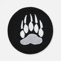 Термоаппликация &laquo;Лапа&raquo;, d=8 см, чёрная, белая