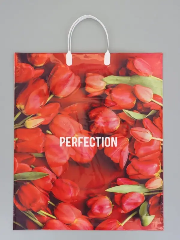 Пакет "Совершенство", полиэтиленовый с пластиковой ручкой, 38 х 45 + 3 см, 90 мкм