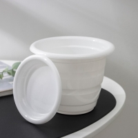 Горшок для цветов с поддоном &laquo;Виола&raquo;, 1 л, пластиклвый, цвет белый