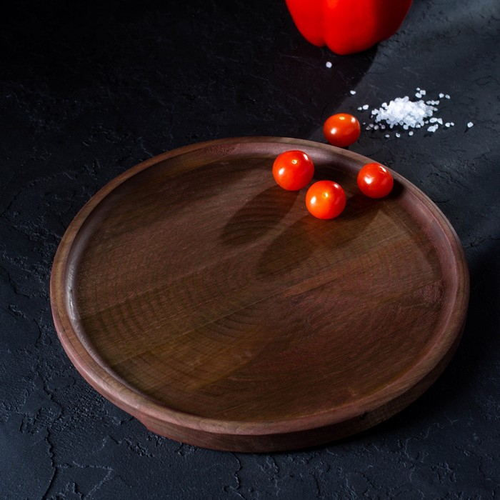 Блюдо для подачи Adelica, d=25&times;1,8 см, пропитано маслом, массив берёзы