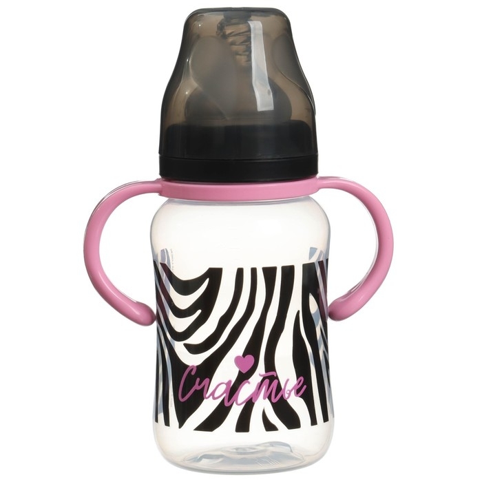 Бутылочка для кормления, широкое горло, средний поток от 3 мес., 270 мл., &laquo;Зебра&raquo;, M&B
