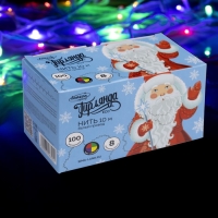 Гирлянда &laquo;Нить&raquo; 10 м, IP20, белая нить, 100 LED, свечение мульти, 8 режимов, 220 В