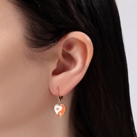 Набор серьги 3 пары &laquo;Тинейдж&raquo;, цвет бело-оранжевый в золоте