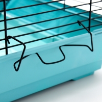 Клетка для грызунов "Пижон" №5, с 3 этажами, укомплектованная, 41 х 30 х 58 см, бирюзовая