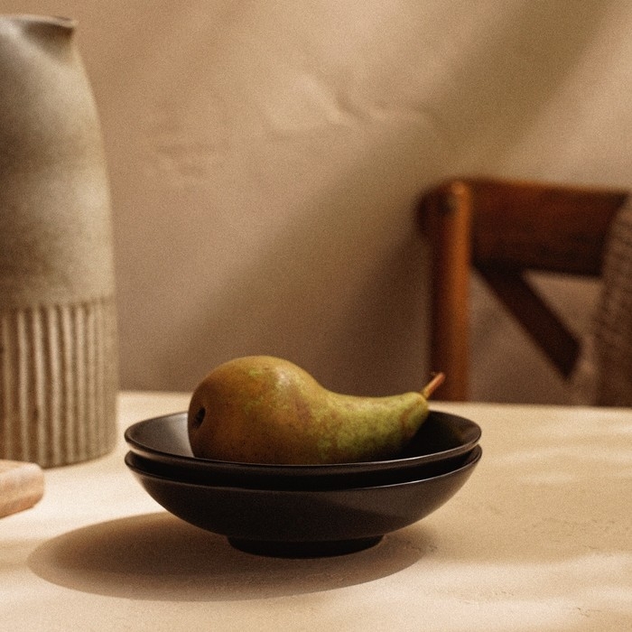 Набор мисок фарфоровых SL Home &laquo;Дарк&raquo;, 380 мл, d=16,5 см, цвет чёрный