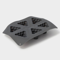 Форма для выпечки и муссовых десертов KONFINETTA &laquo;Рафаэль&raquo;, силикон, 28,5&times;21,5&times;5 см, 6 ячеек (7&times;4,9 см), цвет серый