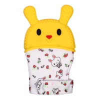 Прорезыватель-рукавичка &laquo;Зайка&raquo;, цвет красный/желтый, Крошка Я