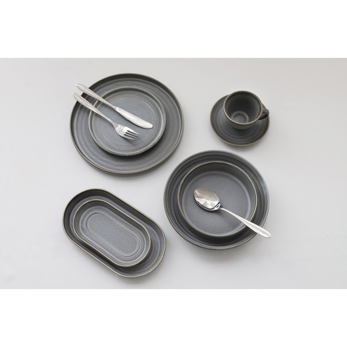 Блюдо фарфоровое овальное Magistro Urban, 260 мл, 18&times;9,8&times;2,5 см, цвет серый