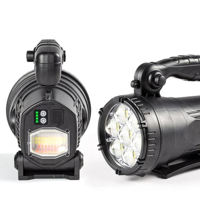 Фонарь светодиодный аккумуляторный ручной, 4000 мАч, 25 Вт, 1500 лм, LED, USB, IP45