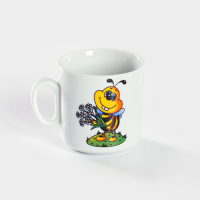 Набор фарфоровой посуды &laquo;Пчёлы&raquo;, 3 предмета: кружка 200 мл, салатник 350 мл, тарелка мелкая d=16,5 см, рисунок МИКС