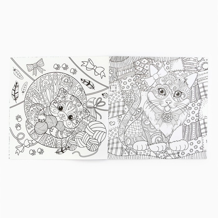 Раскраска - антистресс, альбом &laquo;Котонастроение&raquo;, 20 стр.