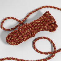 Шнур витой, d = 8 мм, 9 &plusmn; 1 м, цвет бордовый