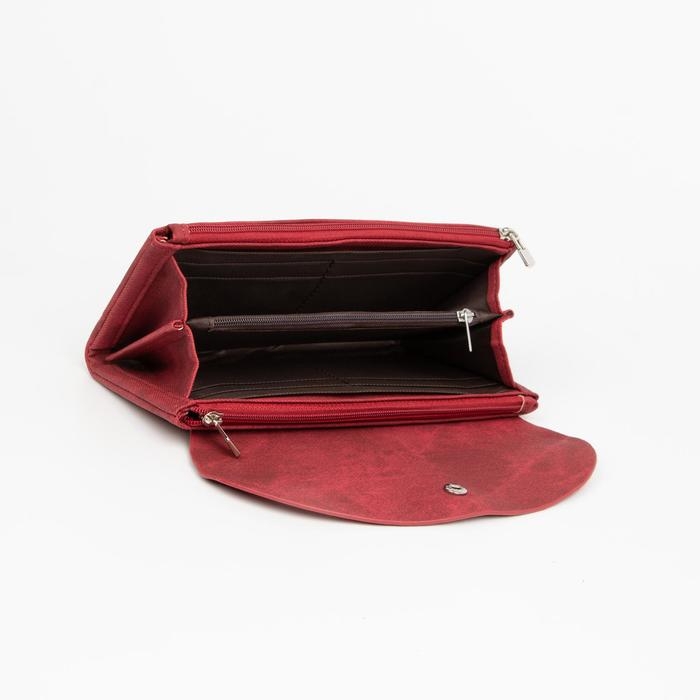 Кошелёк женский на кнопке, цвет красный