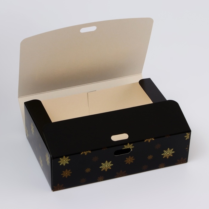 Новый год. Коробка подарочная новогодняя складная, упаковка, &laquo;Ночая стуж&raquo;, 16 &times; 12 &times; 5 см.