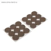 Накладка мебельная круглая ТУНДРА, d=25 мм, 18 шт., полимерная, коричневая