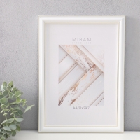Фоторамка пластик "МИРАМ" 21х29,7 см (A4), белый, золото