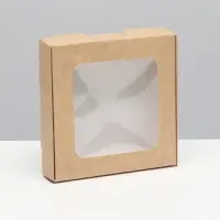 Коробка самосборная, крафт, 13&times;13&times;3 см