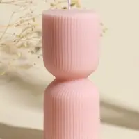 Свеча интерьерная "Греция" нежно-персиковая 6х6х14 см