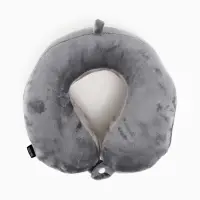 Подушка для путешествий бархатная формовая "Перезагрузка", серая