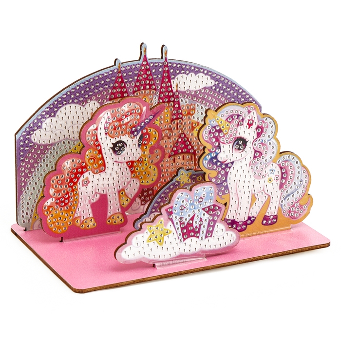 Алмазная мозаика для детей с частичным заполнением на фигурках &laquo;Сказочные Единорожки&raquo;